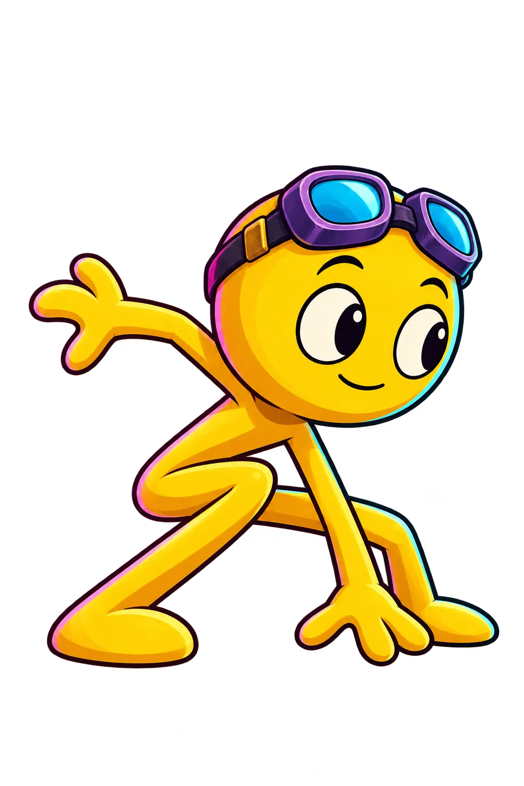 Yellow Fiend landing in the cyberpunk world